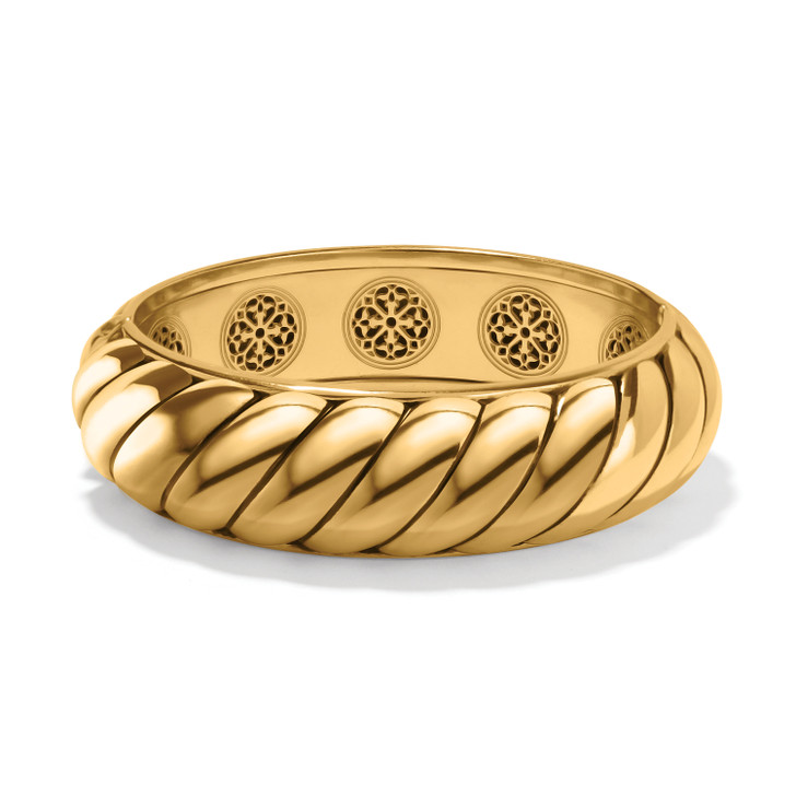 Brighton Athena Gold Scalloped Hinged Bangle (JF0116)