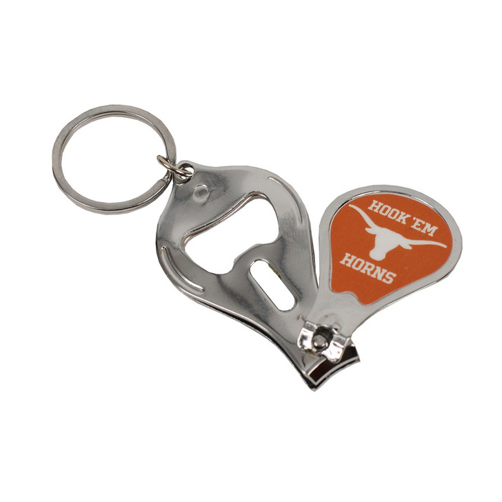 Texas Longhorn Nail Clipper/Bottle Opener Key Ring (1PKCLPRBO)