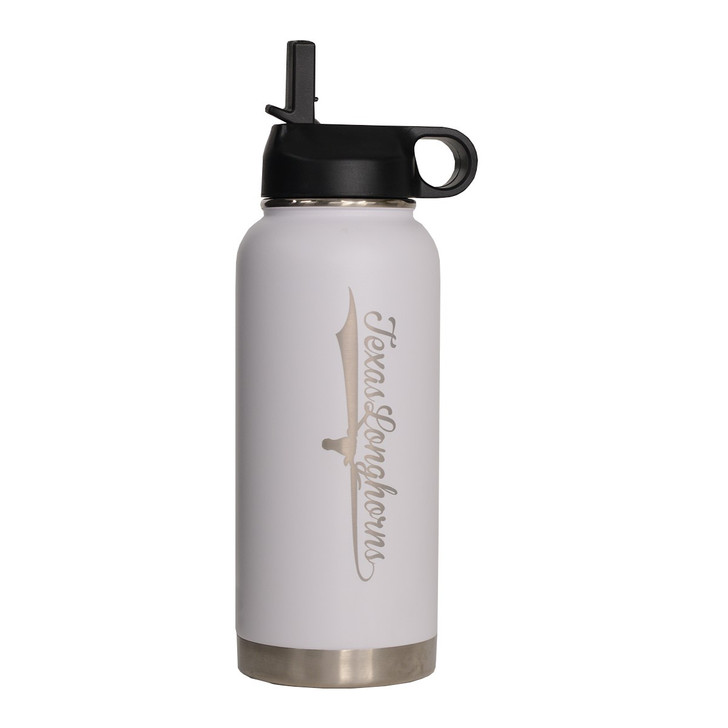 Texas Longhorn Stainless Powder Coated 32 oz Water Bottle (2 Colors) (LE6532) 