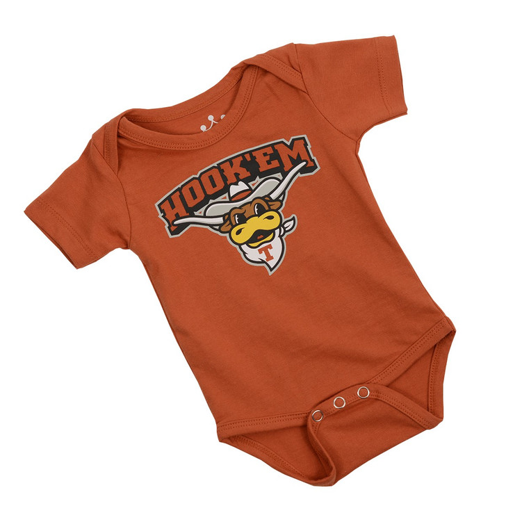 Texas Longhorn Infant Howdy Hook 'em Onesie (10300-BORANGE)