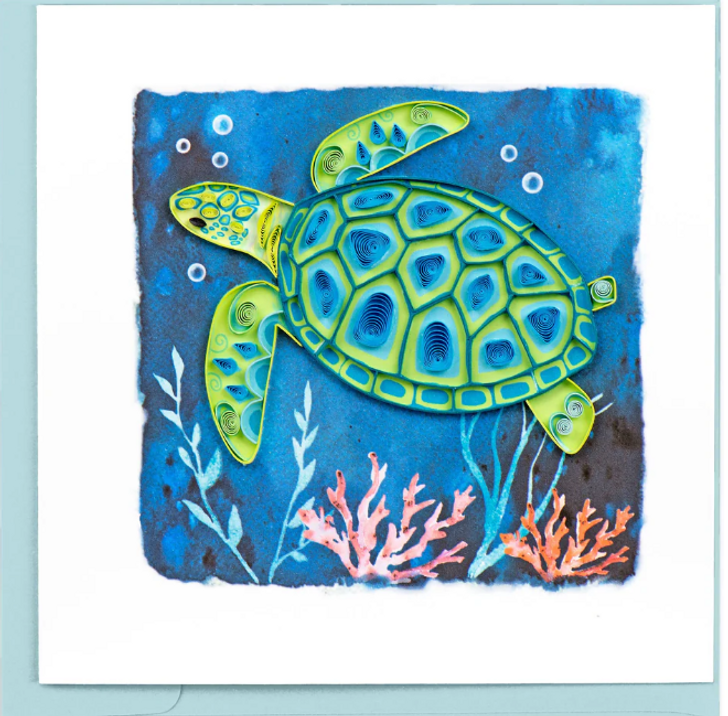 Decorative Sea Turtle Quilling Card