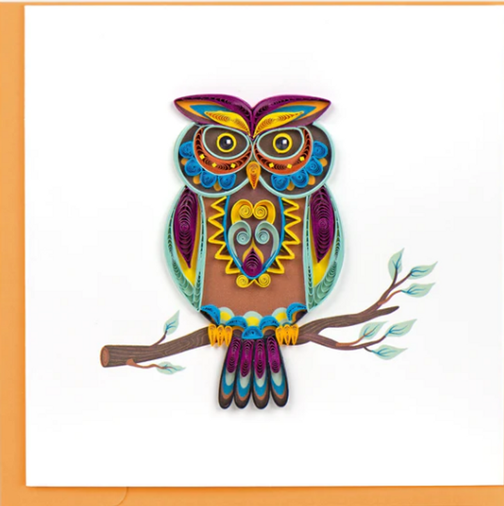 Decorative Owl Quilling Card