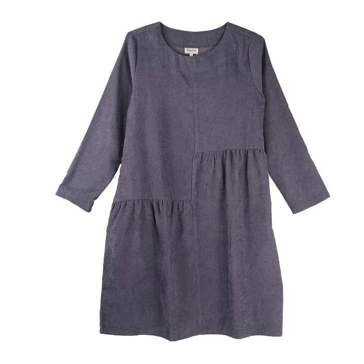 Toofan Round Neck Dress (C886-GR) GREY