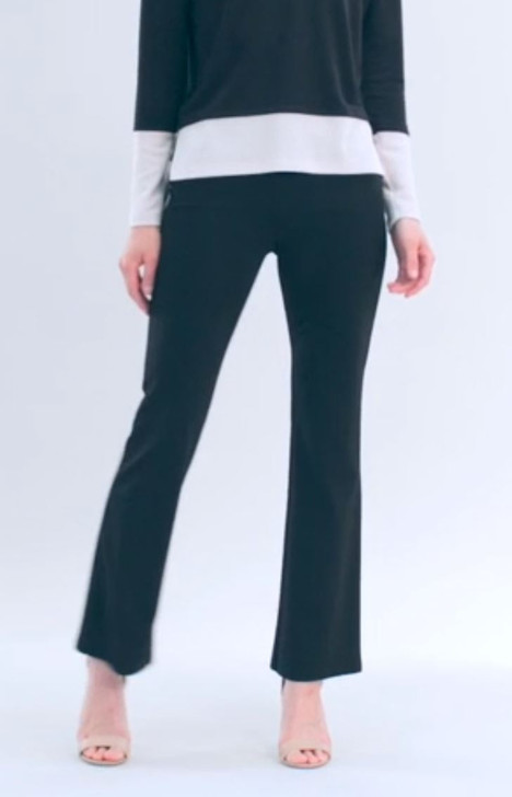 Clara Sun Woo Black Ponte Knit Boot Cut Pant (PT25) 