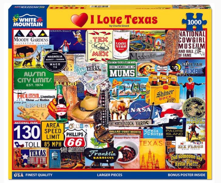 I Love Texas Puzzle (1000 Piece)