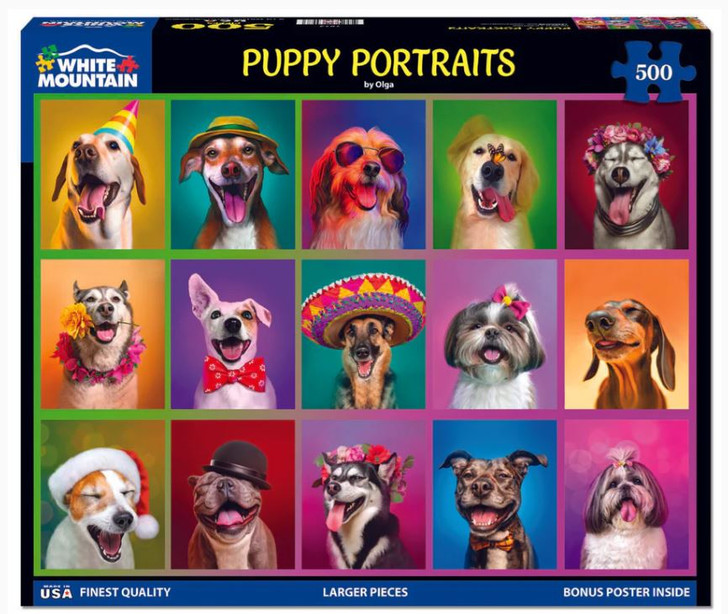 Puppy Portraits Puzzle (500 Piece)