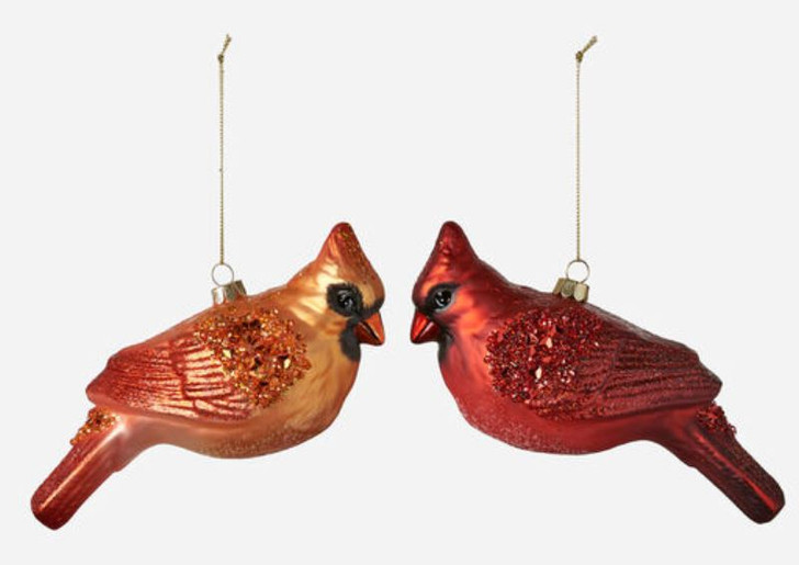 One Hundred 80 Degrees Cardinal Glass Ornament (2 Colors) (CG0417)