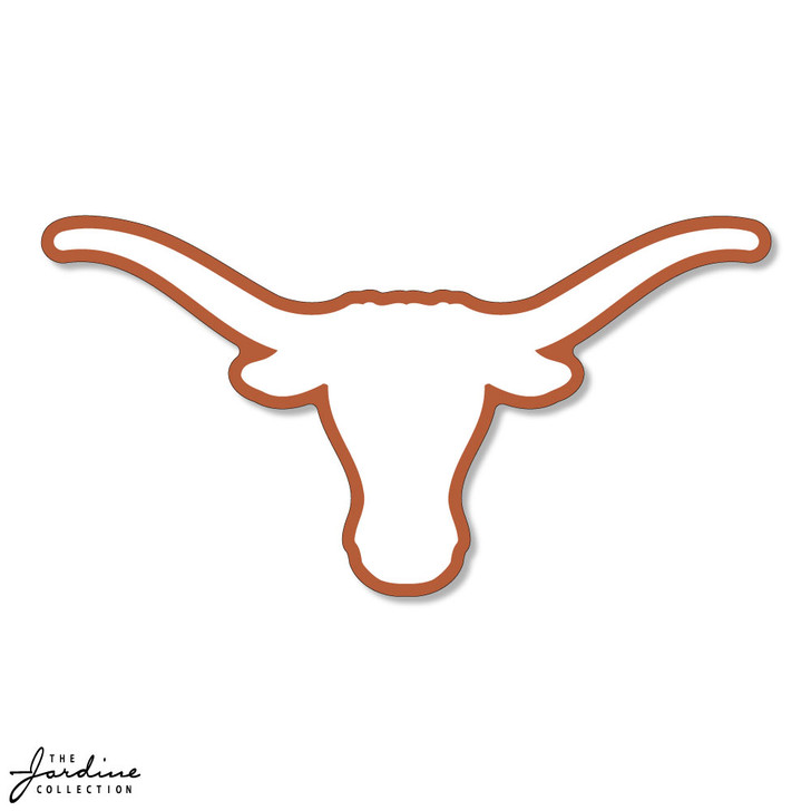 Texas Longhorn White Logo with Burnt Orange Outline 3" Vinyl Decal (VD3.5-1)