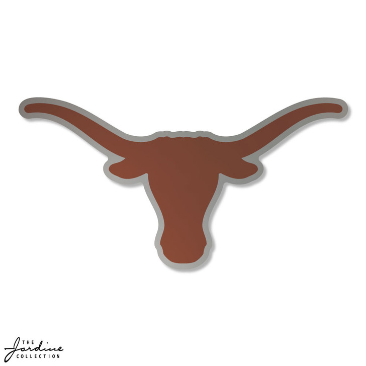 Texas Longhorn Burnt Orange Logo with Silver Reflective Outline 3.5" Vinyl Decal (VD35M-2)