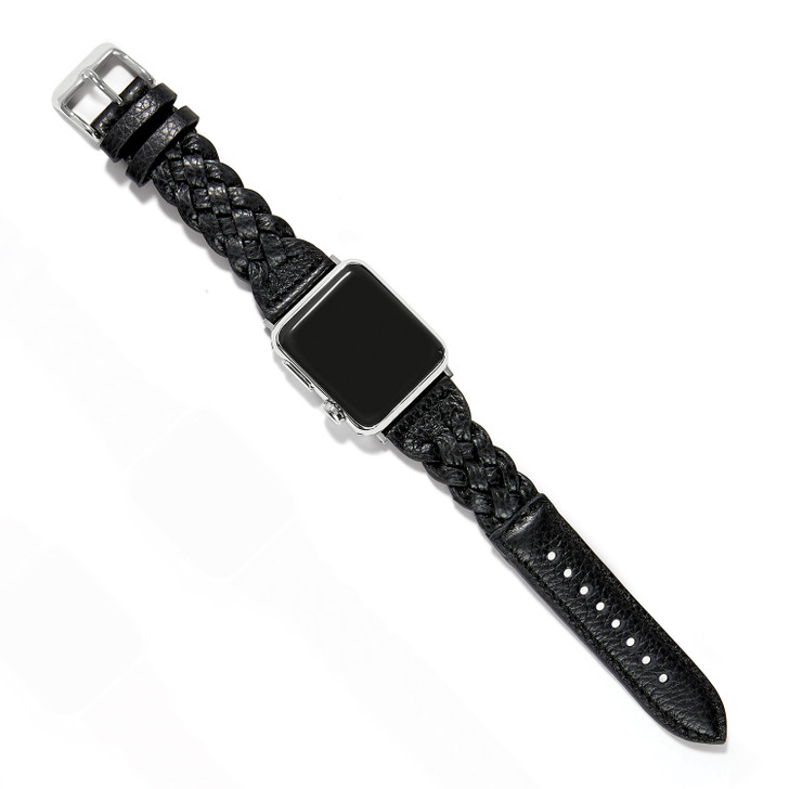 Brighton Sutton Braided Black Leather Watch Band (W2042A) 