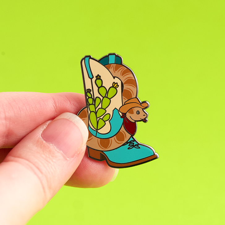 Snake In My Boot Enamel Pin (LUX P82)