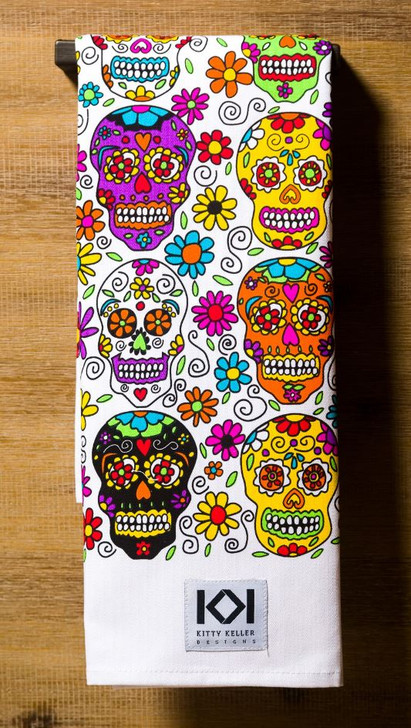 Kitty Keller Sugar Skulls Tea Towel (12629-TT) 