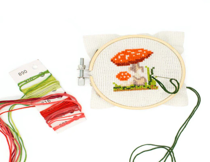 Mini Cross Stitch Embroidery Mushroom Kit (KIK GG181)