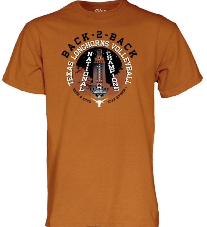 Texas Longhorn Back to Back & 5 Times Volleyball National Champions Tee *IN STOCK NOW*