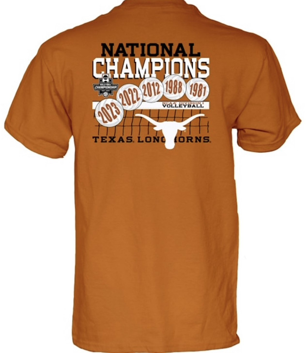 Texas Longhorn Back to Back & 5 Times Volleyball National Champions Tee *IN STOCK NOW*