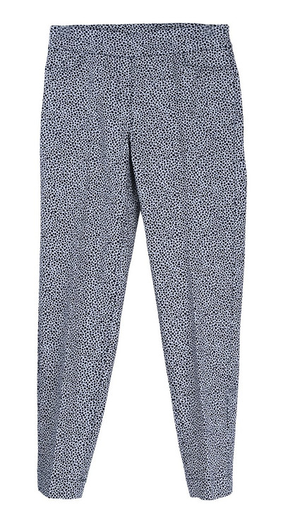 Multiples Black Print Pull-On Ankle Pants (M14703PM)