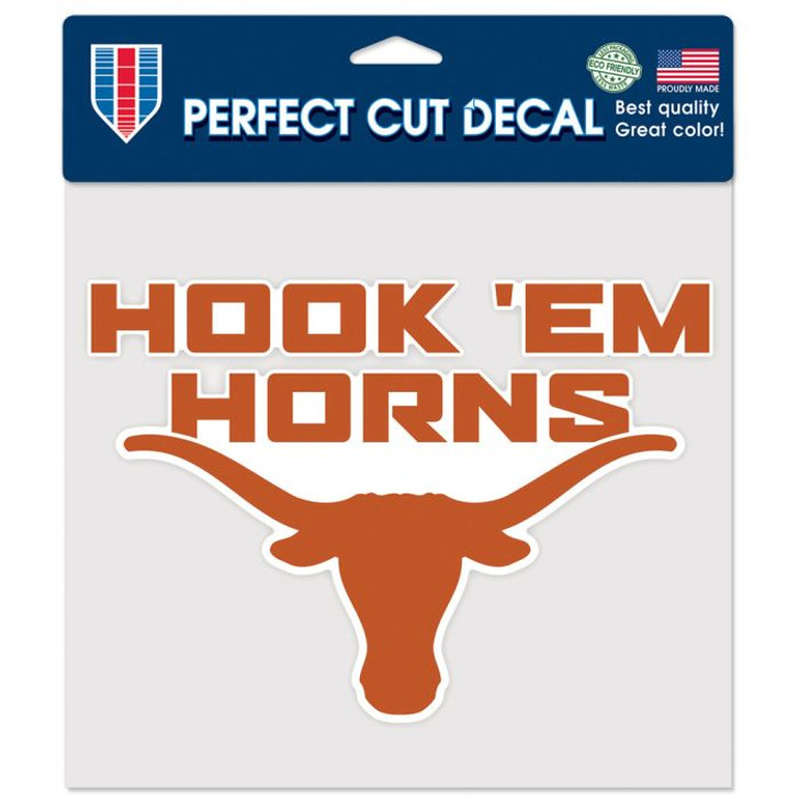 Texas Longhorn 8 X 8 HOOK 'EM HORNS over Logo Decal (84120219