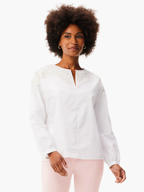 Nic & Zoe Subtle Soutache Top (W231615) PAPER WHT