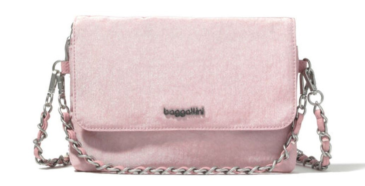 Baggallini Flap Crossbody with Chain (FLC780) ROSE SHIM