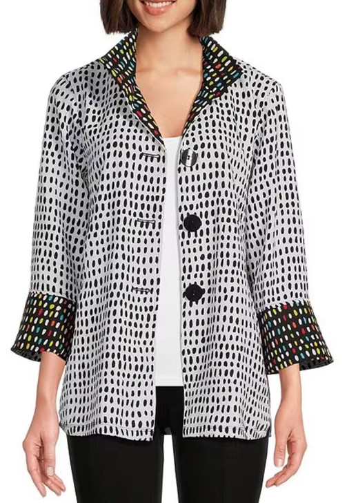 Multiples Abstract Dot Jacket (M14402JM) Black + White