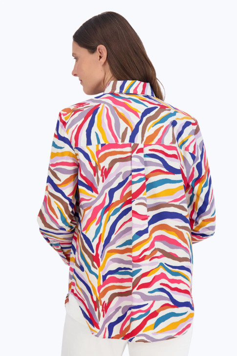 Foxcroft Boyfriend Colorful Zebra Shirt (201743) 