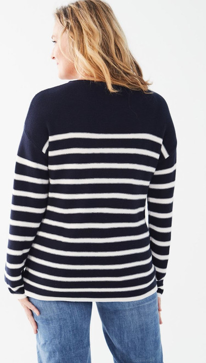FDJ French Dressing Classic Stripe Sweater (1281624) NVY