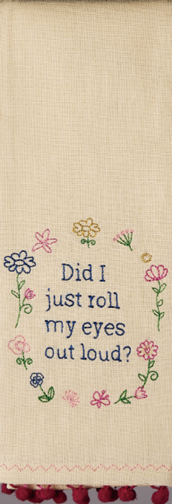 Roll Eyes with Pom Poms Kitchen Towel