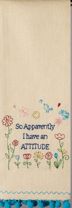 Apparently I Have An Attitude Pom Pom Kitchen Towel 