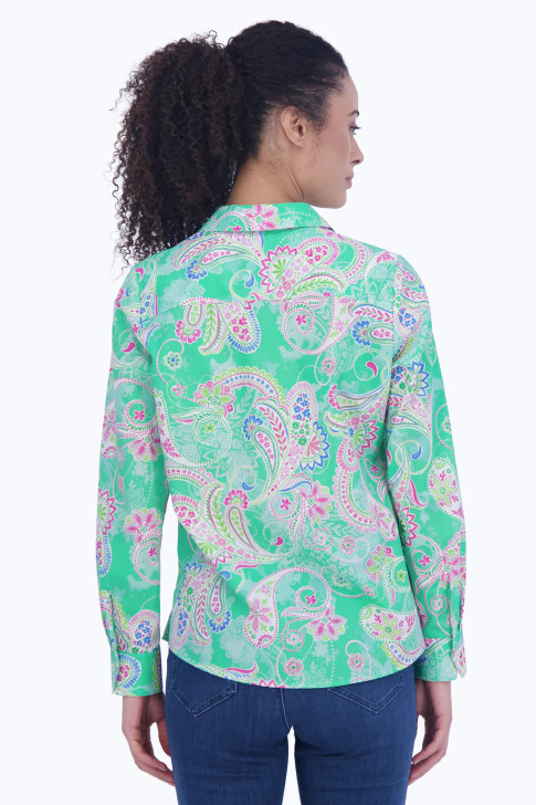 Foxcroft Mary Green Paisley Shirt (201978) 