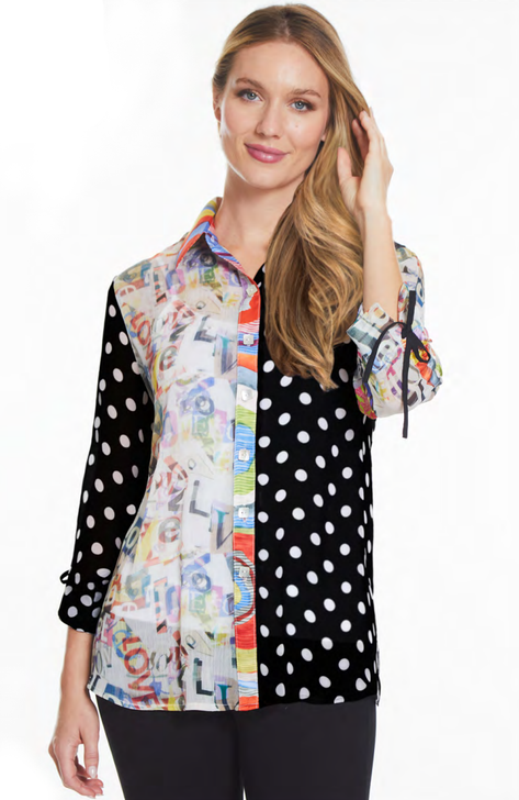 John Mark Mix Print Button Front Tunic (J24438BM)