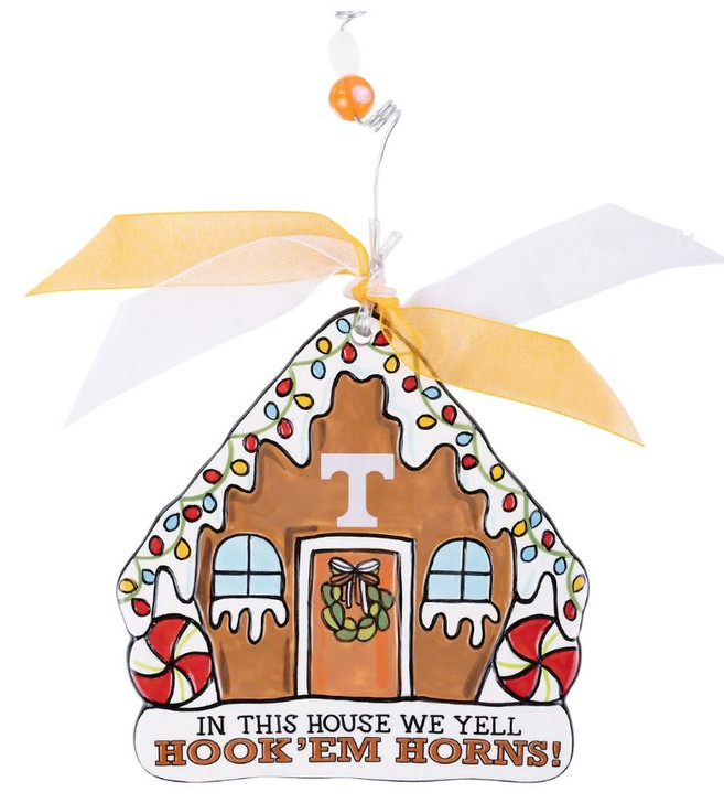 Texas Longhorn In This House We Yell Ornament (421153401)