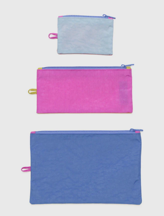 Baggu Flat Pouch Set - Vacation Colorblock