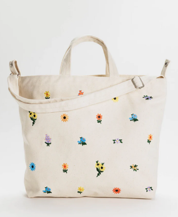 Baggu Horizontal Zip Duck Bag - Embroidered Ditsy Floral