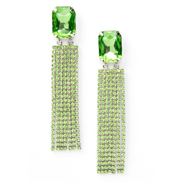 Laura Janelle Green Gem Fringe Drop Earrings (LJ 2479602)