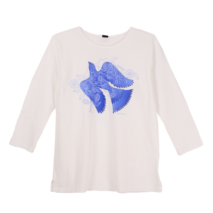 Sabaku Blue Tattoo 3/4 Sleeve Tee (423WHT3/4S) WHT