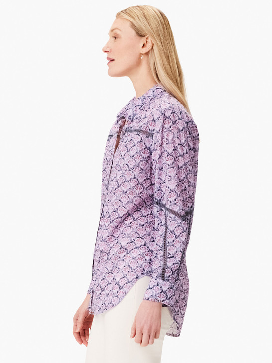 Nic & Zoe Falling Fans Boyfriend Shirt (S241634) PURP