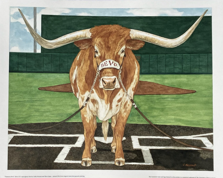 Texas Longhorn "Homerun Bevo" Limited Edition Signed & Numbered Print 