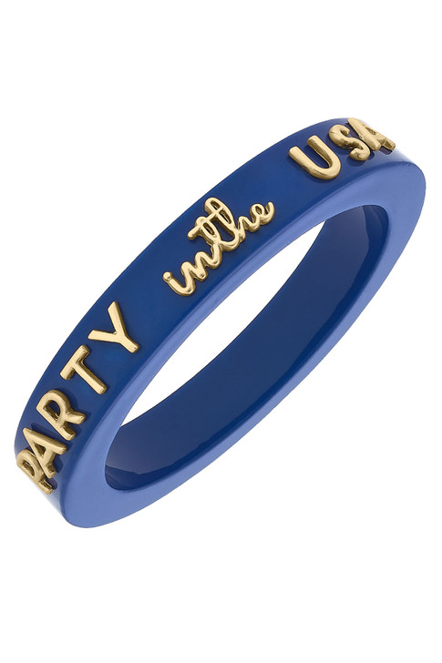 Canvas Party in the USA Resin Bangle (25256B-BL) BLU
