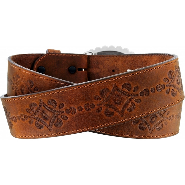 Brighton Navajo Heart Belt (C21369) AGED BARK