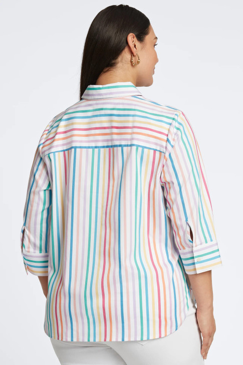 Foxcroft Plus Meghan Rainbow Shirt (201660) MULTI