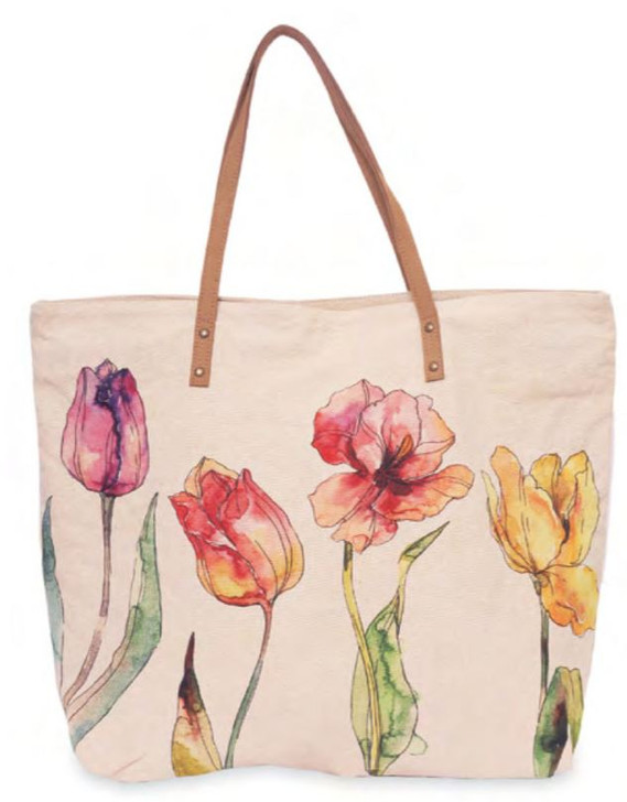 Cotton Curls Tulips Tote (801372)