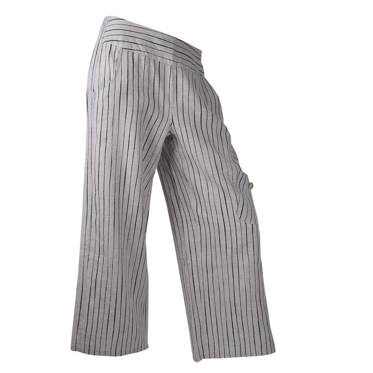 Habitat Easy Linen Stripe Flood Pant (42566) GULL