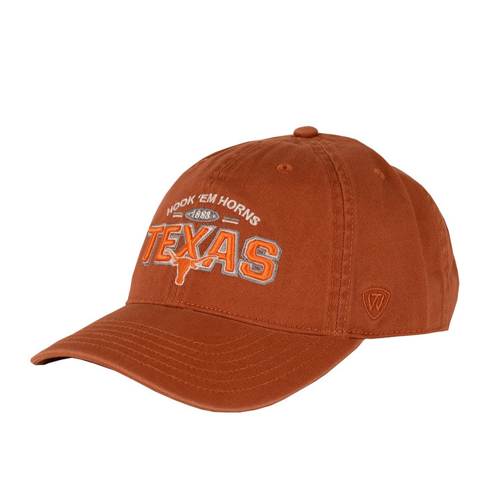 Texas Longhorn Arch Hook 'em Over 3D TEXAS Relaxed Cap (TOW IC05-05NT) BO