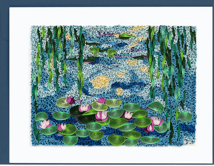 Water Lilies Monet Artist Series Quilling Card