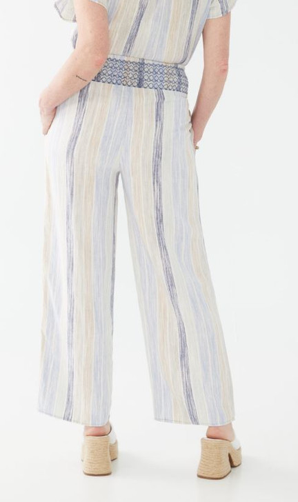 FDJ French Dressing Stripe Space Dyed Pull-On Pants (2651983) WHT/LT MULTI