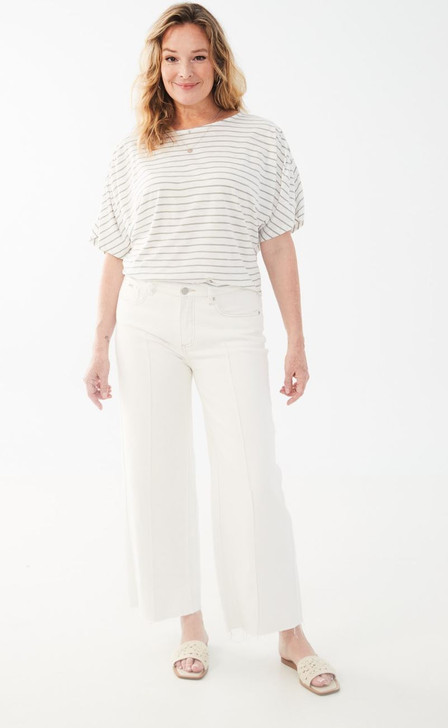 FDJ French Dressing Olivia Pintuck Wide Leg Ankle Jeans (2201948) IVORY