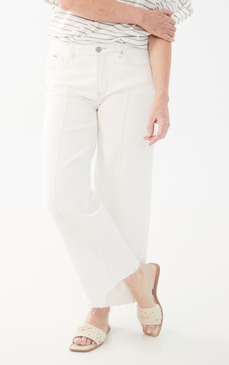 FDJ French Dressing Olivia Pintuck Wide Leg Ankle Jeans (2201948) IVORY