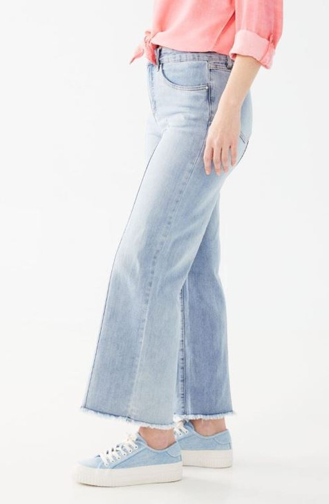 FDJ French Dressing Olivia Pintuck Wide Ankle Jeans (2201779) PALE WASH