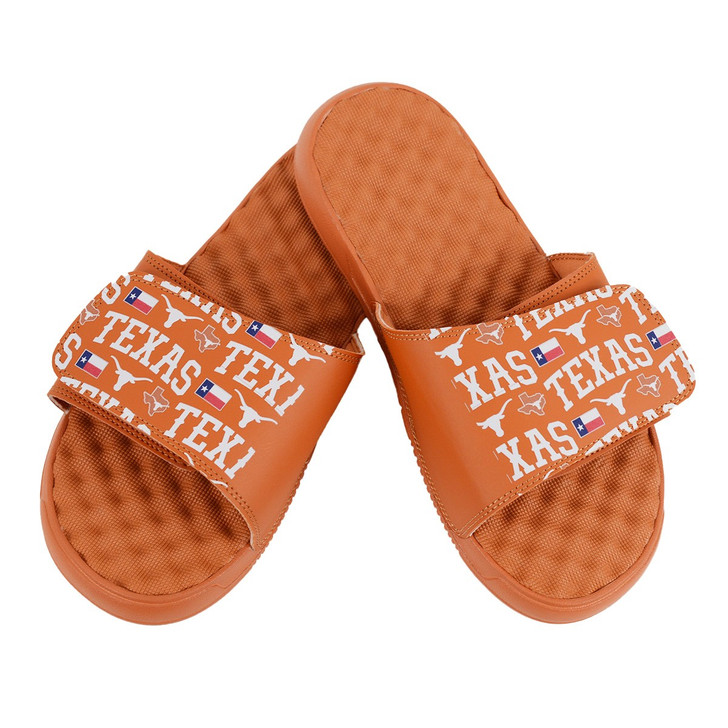 Texas Longhorn Mantra All-Over Pattern Slide Sandal