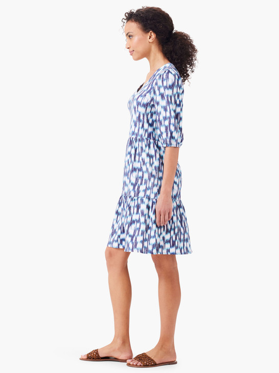 Nic & Zoe Hazy Blues Elbow Sleeve Dress (S241285) 